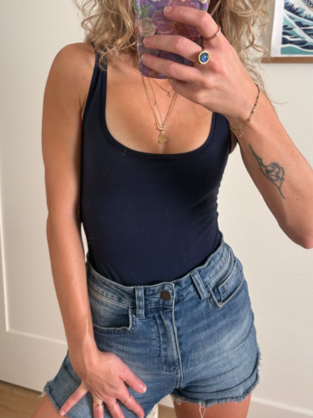 Lululemon Nulu Square Neck Bodysuit True Navy Size S Sleeveless